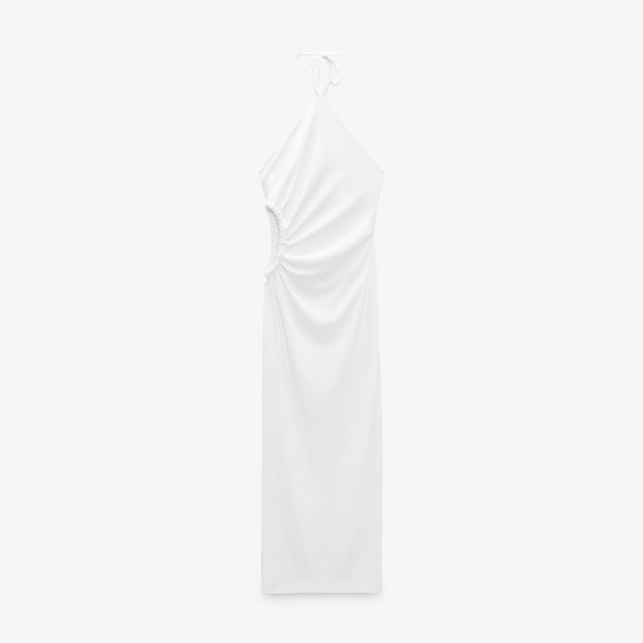 Zara Dress maxi halter cut out white wedding coctail party - Picture 8 of 10